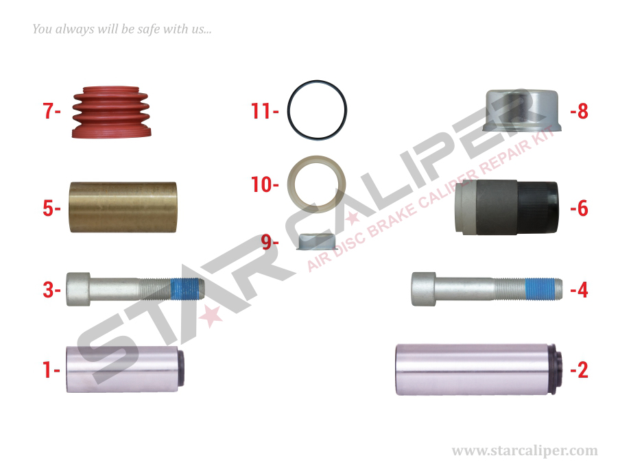 Caliper Guides & Seals Repair Kit